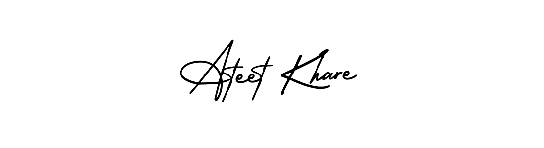 The best way (AmerikaSignatureDemo-Regular) to make a short signature is to pick only two or three words in your name. The name Ateet Khare include a total of six letters. For converting this name. Ateet Khare signature style 3 images and pictures png