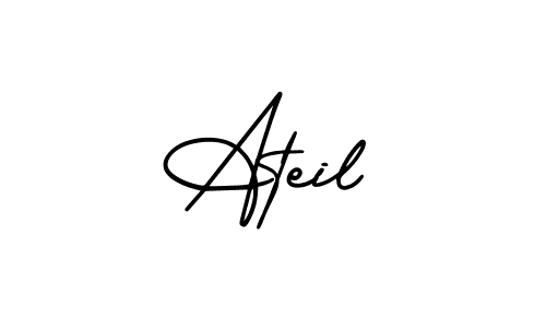 Make a beautiful signature design for name Ateil. With this signature (AmerikaSignatureDemo-Regular) style, you can create a handwritten signature for free. Ateil signature style 3 images and pictures png