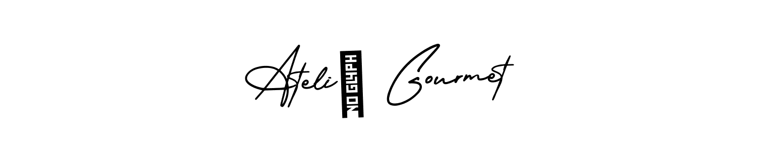 Create a beautiful signature design for name Ateliê Gourmet. With this signature (AmerikaSignatureDemo-Regular) fonts, you can make a handwritten signature for free. Ateliê Gourmet signature style 3 images and pictures png