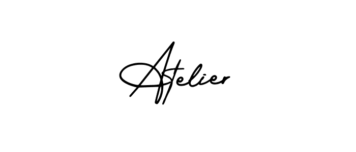Atelier stylish signature style. Best Handwritten Sign (AmerikaSignatureDemo-Regular) for my name. Handwritten Signature Collection Ideas for my name Atelier. Atelier signature style 3 images and pictures png