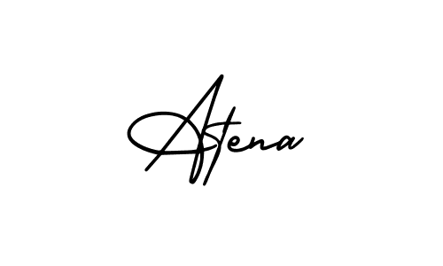 You should practise on your own different ways (AmerikaSignatureDemo-Regular) to write your name (Atena) in signature. don't let someone else do it for you. Atena signature style 3 images and pictures png