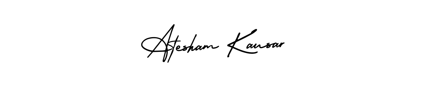 Create a beautiful signature design for name Atesham Kausar. With this signature (AmerikaSignatureDemo-Regular) fonts, you can make a handwritten signature for free. Atesham Kausar signature style 3 images and pictures png
