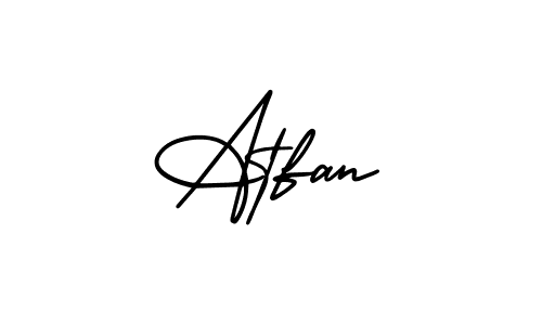 How to make Atfan name signature. Use AmerikaSignatureDemo-Regular style for creating short signs online. This is the latest handwritten sign. Atfan signature style 3 images and pictures png