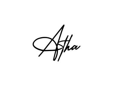 Design your own signature with our free online signature maker. With this signature software, you can create a handwritten (AmerikaSignatureDemo-Regular) signature for name Atha. Atha signature style 3 images and pictures png