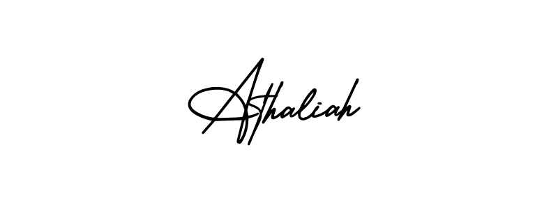 How to make Athaliah name signature. Use AmerikaSignatureDemo-Regular style for creating short signs online. This is the latest handwritten sign. Athaliah signature style 3 images and pictures png