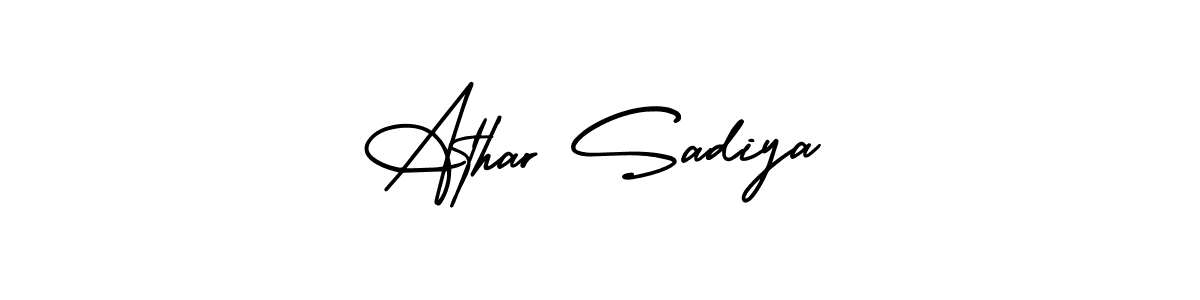 Similarly AmerikaSignatureDemo-Regular is the best handwritten signature design. Signature creator online .You can use it as an online autograph creator for name Athar Sadiya. Athar Sadiya signature style 3 images and pictures png