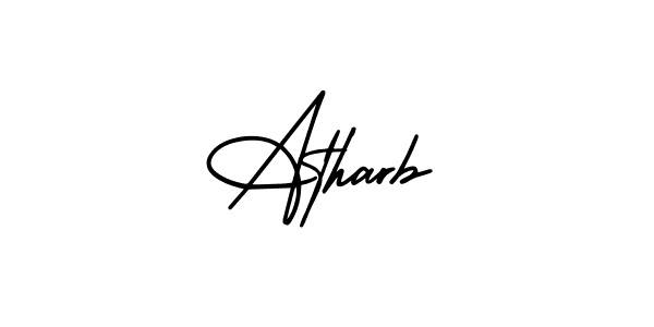 How to make Atharb signature? AmerikaSignatureDemo-Regular is a professional autograph style. Create handwritten signature for Atharb name. Atharb signature style 3 images and pictures png