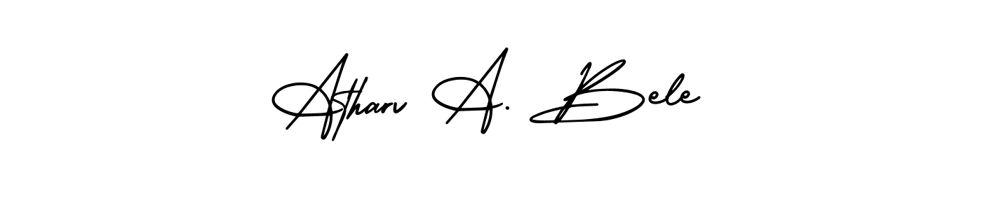 AmerikaSignatureDemo-Regular is a professional signature style that is perfect for those who want to add a touch of class to their signature. It is also a great choice for those who want to make their signature more unique. Get Atharv A. Bele name to fancy signature for free. Atharv A. Bele signature style 3 images and pictures png