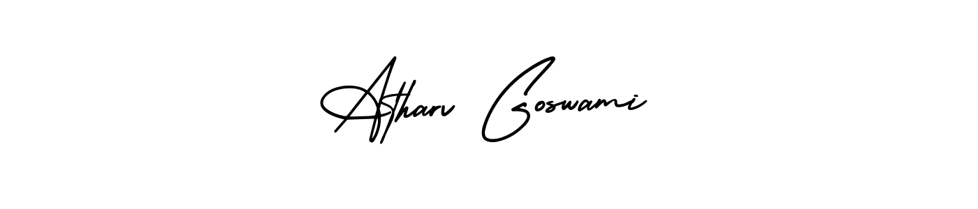 How to Draw Atharv Goswami signature style? AmerikaSignatureDemo-Regular is a latest design signature styles for name Atharv Goswami. Atharv Goswami signature style 3 images and pictures png