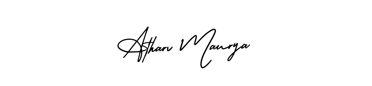 Make a beautiful signature design for name Atharv Maurya. With this signature (AmerikaSignatureDemo-Regular) style, you can create a handwritten signature for free. Atharv Maurya signature style 3 images and pictures png