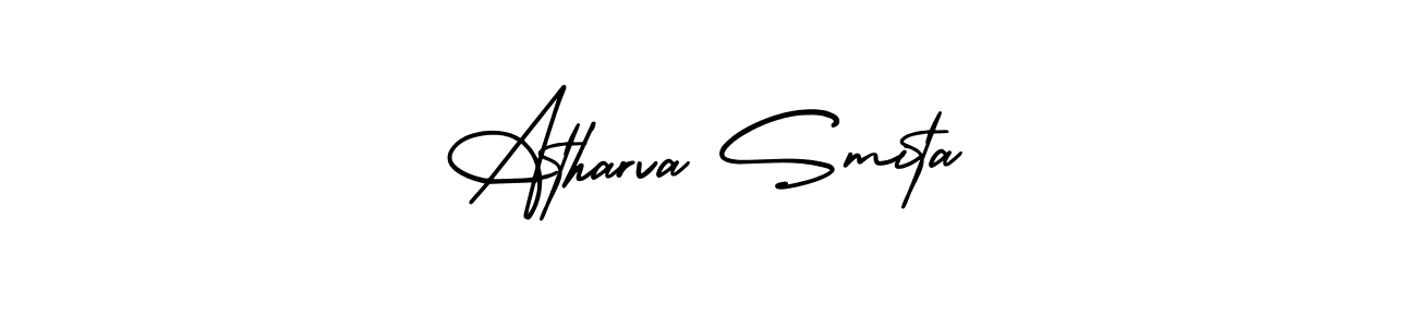 Make a short Atharva Smita signature style. Manage your documents anywhere anytime using AmerikaSignatureDemo-Regular. Create and add eSignatures, submit forms, share and send files easily. Atharva Smita signature style 3 images and pictures png