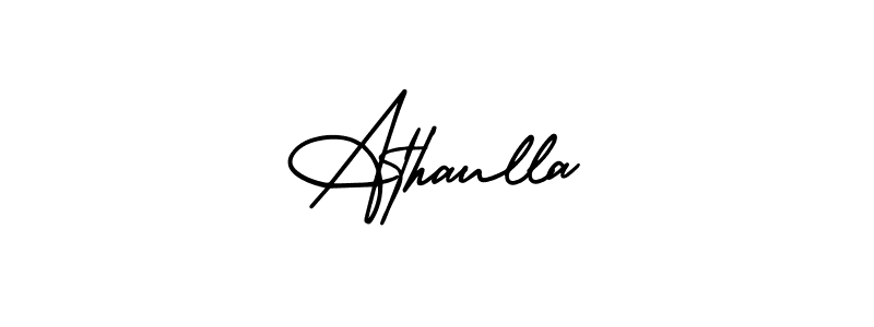 The best way (AmerikaSignatureDemo-Regular) to make a short signature is to pick only two or three words in your name. The name Athaulla include a total of six letters. For converting this name. Athaulla signature style 3 images and pictures png