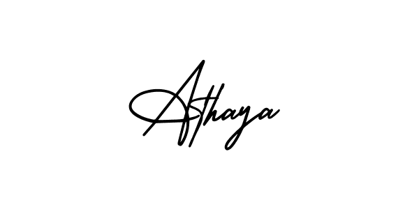 Athaya stylish signature style. Best Handwritten Sign (AmerikaSignatureDemo-Regular) for my name. Handwritten Signature Collection Ideas for my name Athaya. Athaya signature style 3 images and pictures png