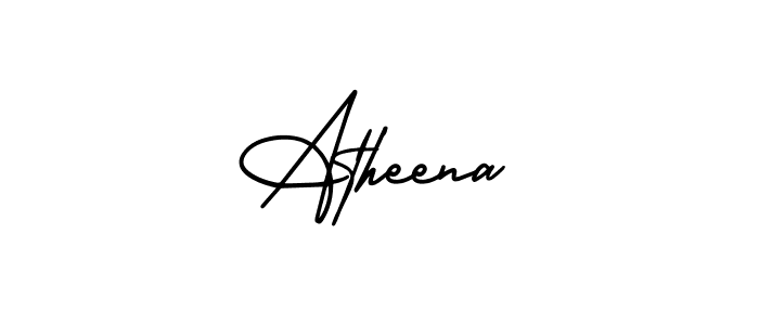 How to make Atheena name signature. Use AmerikaSignatureDemo-Regular style for creating short signs online. This is the latest handwritten sign. Atheena signature style 3 images and pictures png