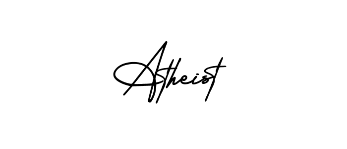 The best way (AmerikaSignatureDemo-Regular) to make a short signature is to pick only two or three words in your name. The name Atheist include a total of six letters. For converting this name. Atheist signature style 3 images and pictures png