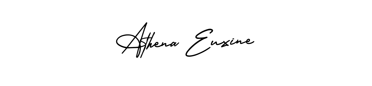 You should practise on your own different ways (AmerikaSignatureDemo-Regular) to write your name (Athena Euxine) in signature. don't let someone else do it for you. Athena Euxine signature style 3 images and pictures png