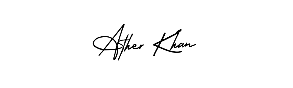 It looks lik you need a new signature style for name Ather Khan. Design unique handwritten (AmerikaSignatureDemo-Regular) signature with our free signature maker in just a few clicks. Ather Khan signature style 3 images and pictures png