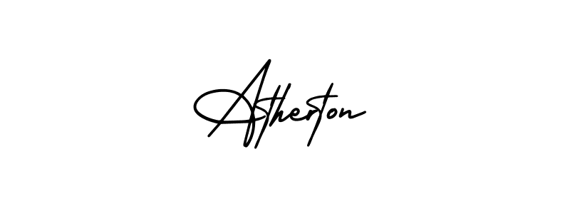 Similarly AmerikaSignatureDemo-Regular is the best handwritten signature design. Signature creator online .You can use it as an online autograph creator for name Atherton. Atherton signature style 3 images and pictures png