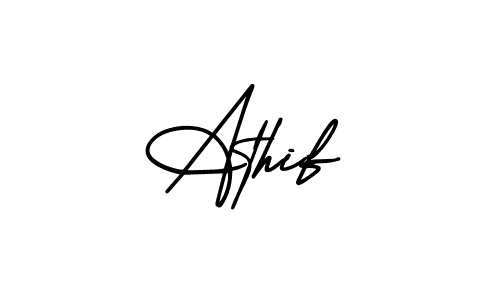 Use a signature maker to create a handwritten signature online. With this signature software, you can design (AmerikaSignatureDemo-Regular) your own signature for name Athif. Athif signature style 3 images and pictures png