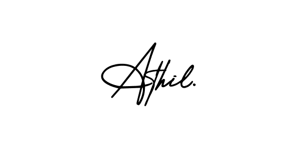 This is the best signature style for the Athil. name. Also you like these signature font (AmerikaSignatureDemo-Regular). Mix name signature. Athil. signature style 3 images and pictures png