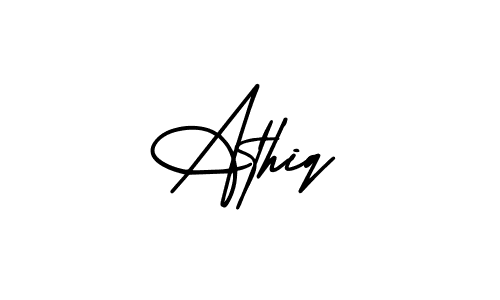 How to make Athiq name signature. Use AmerikaSignatureDemo-Regular style for creating short signs online. This is the latest handwritten sign. Athiq signature style 3 images and pictures png