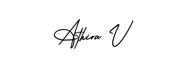 Athira V stylish signature style. Best Handwritten Sign (AmerikaSignatureDemo-Regular) for my name. Handwritten Signature Collection Ideas for my name Athira V. Athira V signature style 3 images and pictures png