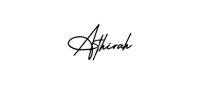 You should practise on your own different ways (AmerikaSignatureDemo-Regular) to write your name (Athirah) in signature. don't let someone else do it for you. Athirah signature style 3 images and pictures png