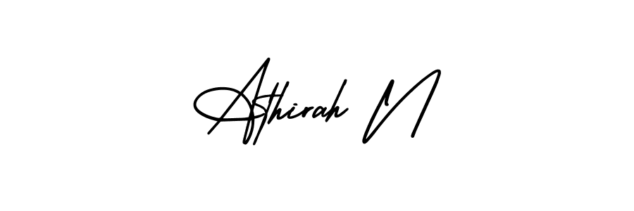 It looks lik you need a new signature style for name Athirah N. Design unique handwritten (AmerikaSignatureDemo-Regular) signature with our free signature maker in just a few clicks. Athirah N signature style 3 images and pictures png