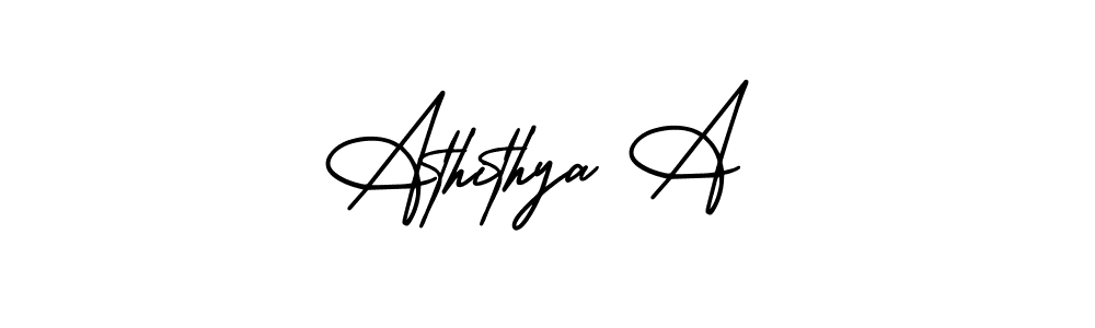 Use a signature maker to create a handwritten signature online. With this signature software, you can design (AmerikaSignatureDemo-Regular) your own signature for name Athithya A. Athithya A signature style 3 images and pictures png