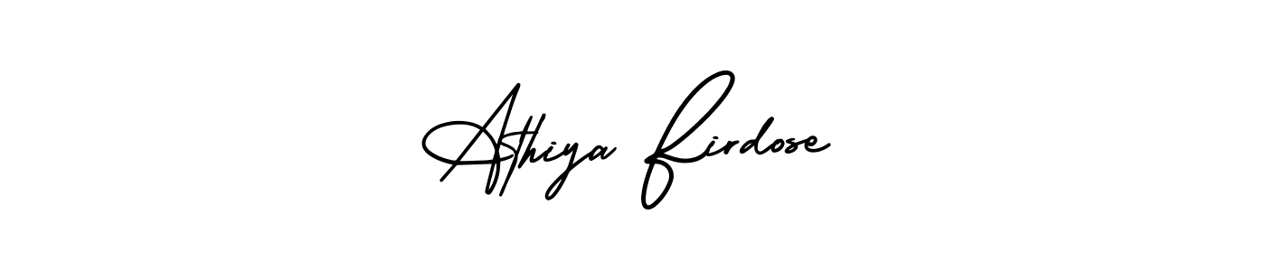 Also You can easily find your signature by using the search form. We will create Athiya Firdose name handwritten signature images for you free of cost using AmerikaSignatureDemo-Regular sign style. Athiya Firdose signature style 3 images and pictures png