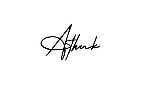 How to make Athuk name signature. Use AmerikaSignatureDemo-Regular style for creating short signs online. This is the latest handwritten sign. Athuk signature style 3 images and pictures png