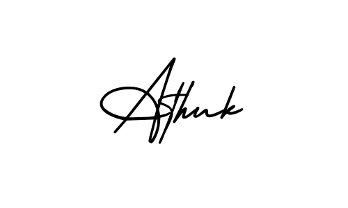 How to make Athuk name signature. Use AmerikaSignatureDemo-Regular style for creating short signs online. This is the latest handwritten sign. Athuk signature style 3 images and pictures png