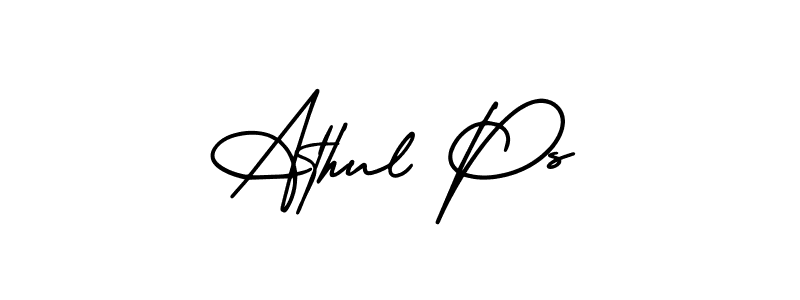 Use a signature maker to create a handwritten signature online. With this signature software, you can design (AmerikaSignatureDemo-Regular) your own signature for name Athul Ps. Athul Ps signature style 3 images and pictures png