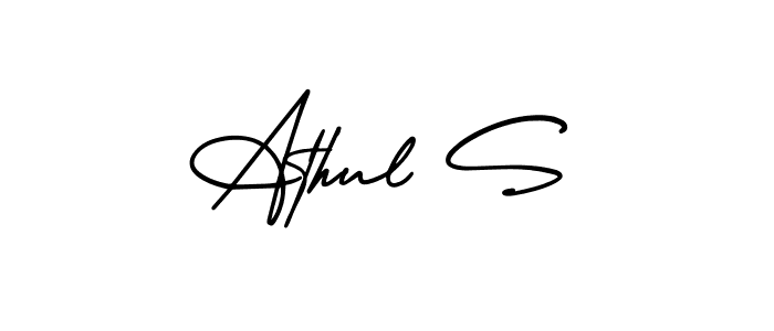 Similarly AmerikaSignatureDemo-Regular is the best handwritten signature design. Signature creator online .You can use it as an online autograph creator for name Athul S. Athul S signature style 3 images and pictures png