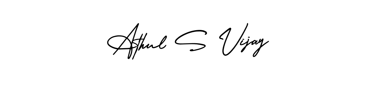 Create a beautiful signature design for name Athul S Vijay. With this signature (AmerikaSignatureDemo-Regular) fonts, you can make a handwritten signature for free. Athul S Vijay signature style 3 images and pictures png