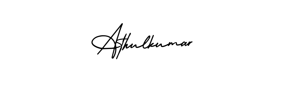 The best way (AmerikaSignatureDemo-Regular) to make a short signature is to pick only two or three words in your name. The name Athulkumar include a total of six letters. For converting this name. Athulkumar signature style 3 images and pictures png