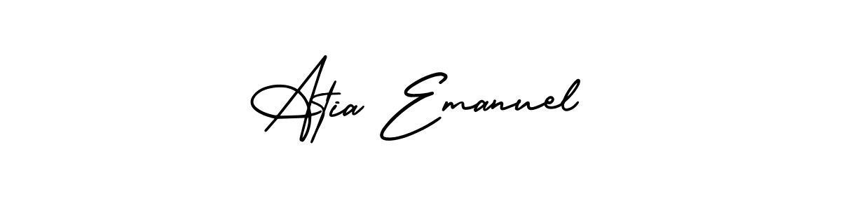 Similarly AmerikaSignatureDemo-Regular is the best handwritten signature design. Signature creator online .You can use it as an online autograph creator for name Atia Emanuel. Atia Emanuel signature style 3 images and pictures png