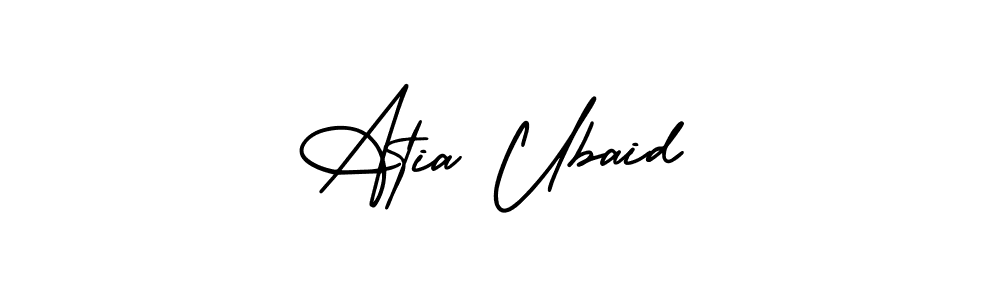 How to make Atia Ubaid signature? AmerikaSignatureDemo-Regular is a professional autograph style. Create handwritten signature for Atia Ubaid name. Atia Ubaid signature style 3 images and pictures png