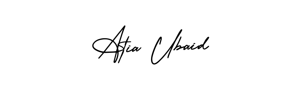 How to make Atia Ubaid name signature. Use AmerikaSignatureDemo-Regular style for creating short signs online. This is the latest handwritten sign. Atia Ubaid signature style 3 images and pictures png