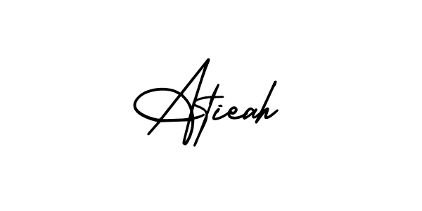 Make a beautiful signature design for name Atieah. With this signature (AmerikaSignatureDemo-Regular) style, you can create a handwritten signature for free. Atieah signature style 3 images and pictures png