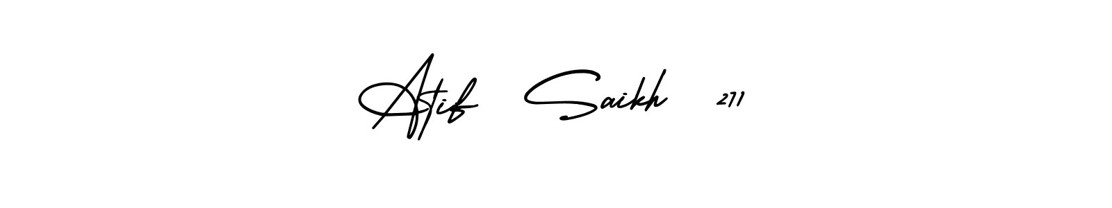 How to make Atif  Saikh  271 name signature. Use AmerikaSignatureDemo-Regular style for creating short signs online. This is the latest handwritten sign. Atif  Saikh  271 signature style 3 images and pictures png