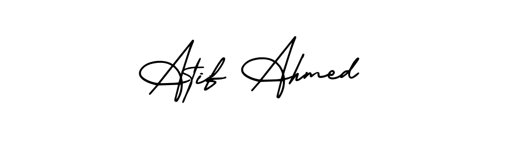 It looks lik you need a new signature style for name Atif Ahmed. Design unique handwritten (AmerikaSignatureDemo-Regular) signature with our free signature maker in just a few clicks. Atif Ahmed signature style 3 images and pictures png