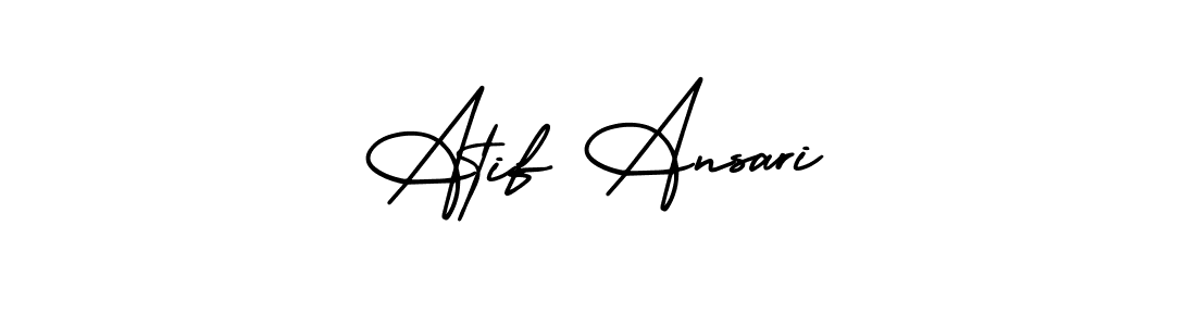 You should practise on your own different ways (AmerikaSignatureDemo-Regular) to write your name (Atif Ansari) in signature. don't let someone else do it for you. Atif Ansari signature style 3 images and pictures png