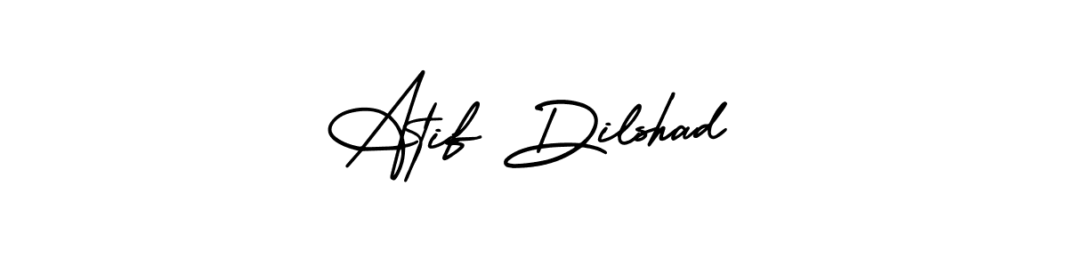 AmerikaSignatureDemo-Regular is a professional signature style that is perfect for those who want to add a touch of class to their signature. It is also a great choice for those who want to make their signature more unique. Get Atif Dilshad name to fancy signature for free. Atif Dilshad signature style 3 images and pictures png