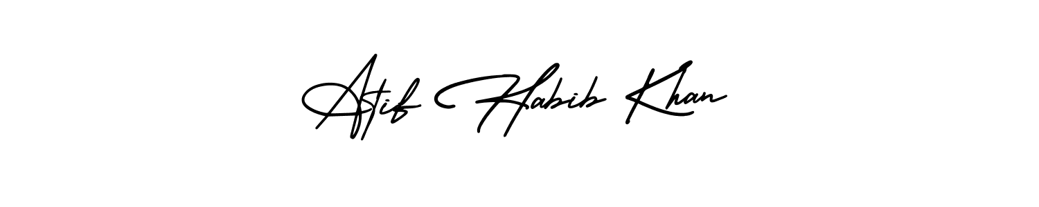 How to make Atif Habib Khan signature? AmerikaSignatureDemo-Regular is a professional autograph style. Create handwritten signature for Atif Habib Khan name. Atif Habib Khan signature style 3 images and pictures png