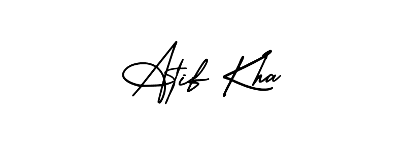 Create a beautiful signature design for name Atif Kha. With this signature (AmerikaSignatureDemo-Regular) fonts, you can make a handwritten signature for free. Atif Kha signature style 3 images and pictures png