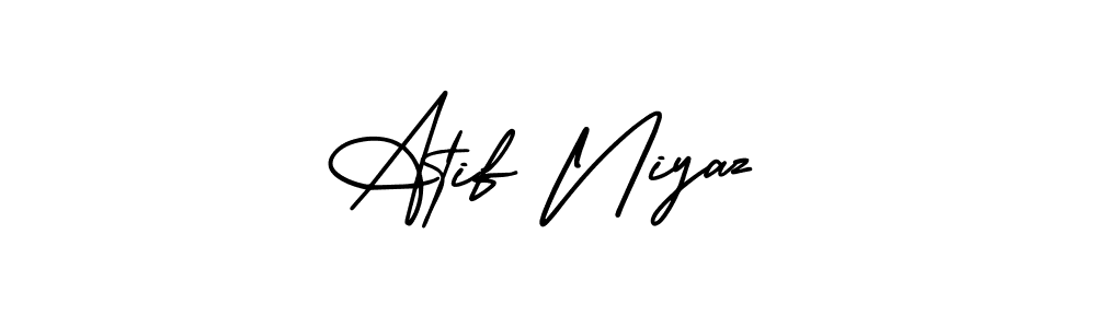 Use a signature maker to create a handwritten signature online. With this signature software, you can design (AmerikaSignatureDemo-Regular) your own signature for name Atif Niyaz. Atif Niyaz signature style 3 images and pictures png