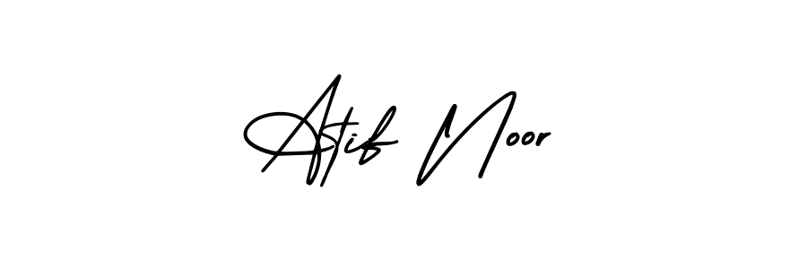 Use a signature maker to create a handwritten signature online. With this signature software, you can design (AmerikaSignatureDemo-Regular) your own signature for name Atif Noor. Atif Noor signature style 3 images and pictures png