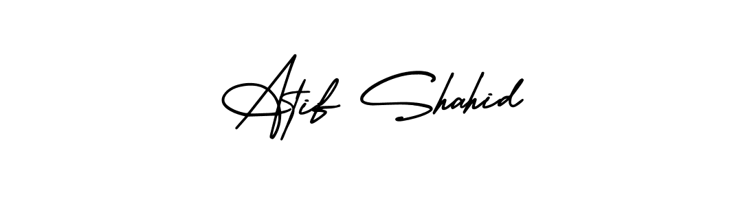 How to make Atif Shahid signature? AmerikaSignatureDemo-Regular is a professional autograph style. Create handwritten signature for Atif Shahid name. Atif Shahid signature style 3 images and pictures png