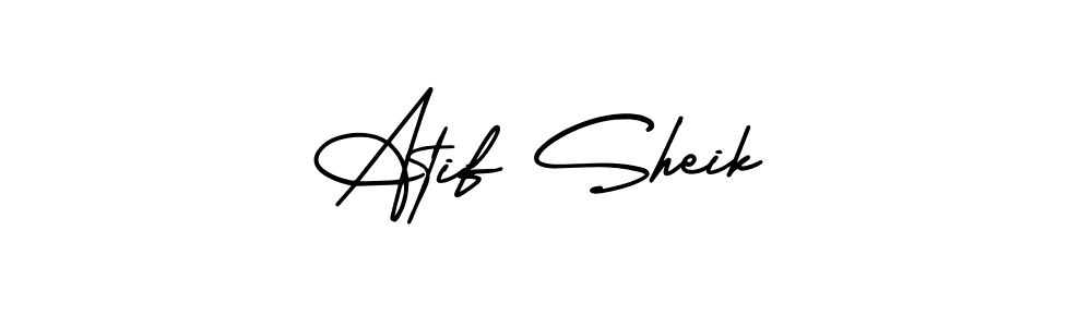 It looks lik you need a new signature style for name Atif Sheik. Design unique handwritten (AmerikaSignatureDemo-Regular) signature with our free signature maker in just a few clicks. Atif Sheik signature style 3 images and pictures png